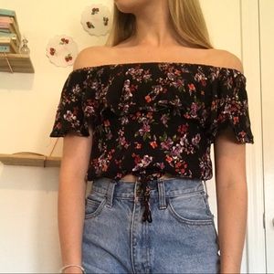 Floral off the shoulder top.